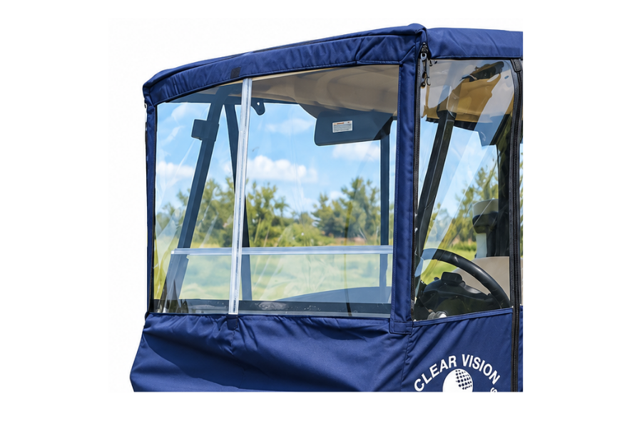 Hard acrylic windshield — Clear Vision Golf Cart Cover
